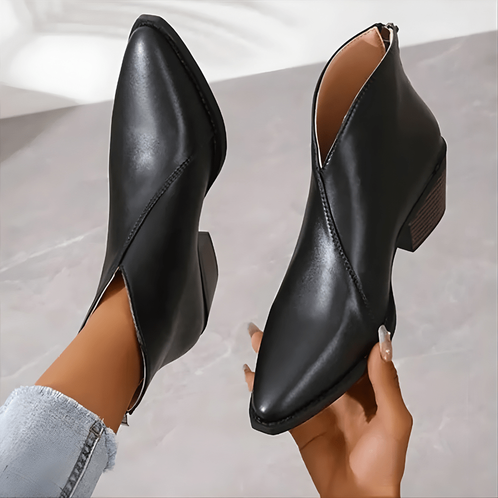 Botki damskie ze spiczastym noskiem – klasyczna konstrukcja, użytkowanie codzienne i półformalne - Arkadya Outlet - Women Shoes