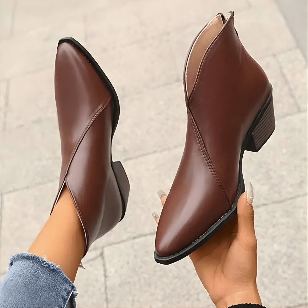 Botki damskie ze spiczastym noskiem – klasyczna konstrukcja, użytkowanie codzienne i półformalne - Arkadya Outlet - Women Shoes
