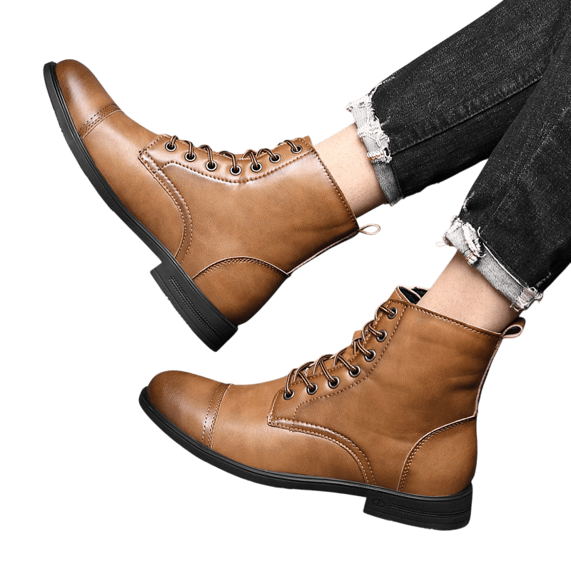 Buty męskie wysoka cholewka z wiązaniem pełna wysokość - Arkadya Outlet - Men Shoes