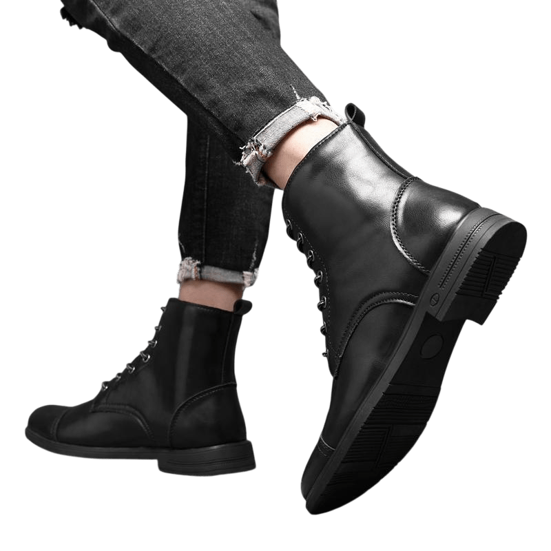 Buty męskie wysoka cholewka z wiązaniem pełna wysokość - Arkadya Outlet - Men Shoes