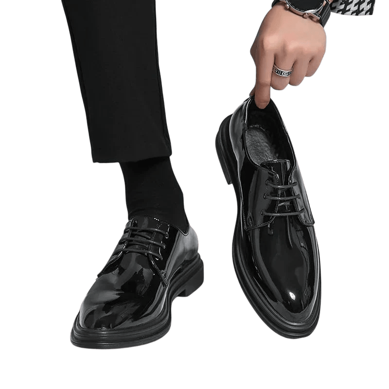 Buty Wizytowe Męskie Sznurowane Oxfordy Spiczasty Nosek - Arkadya Outlet - Men Shoes