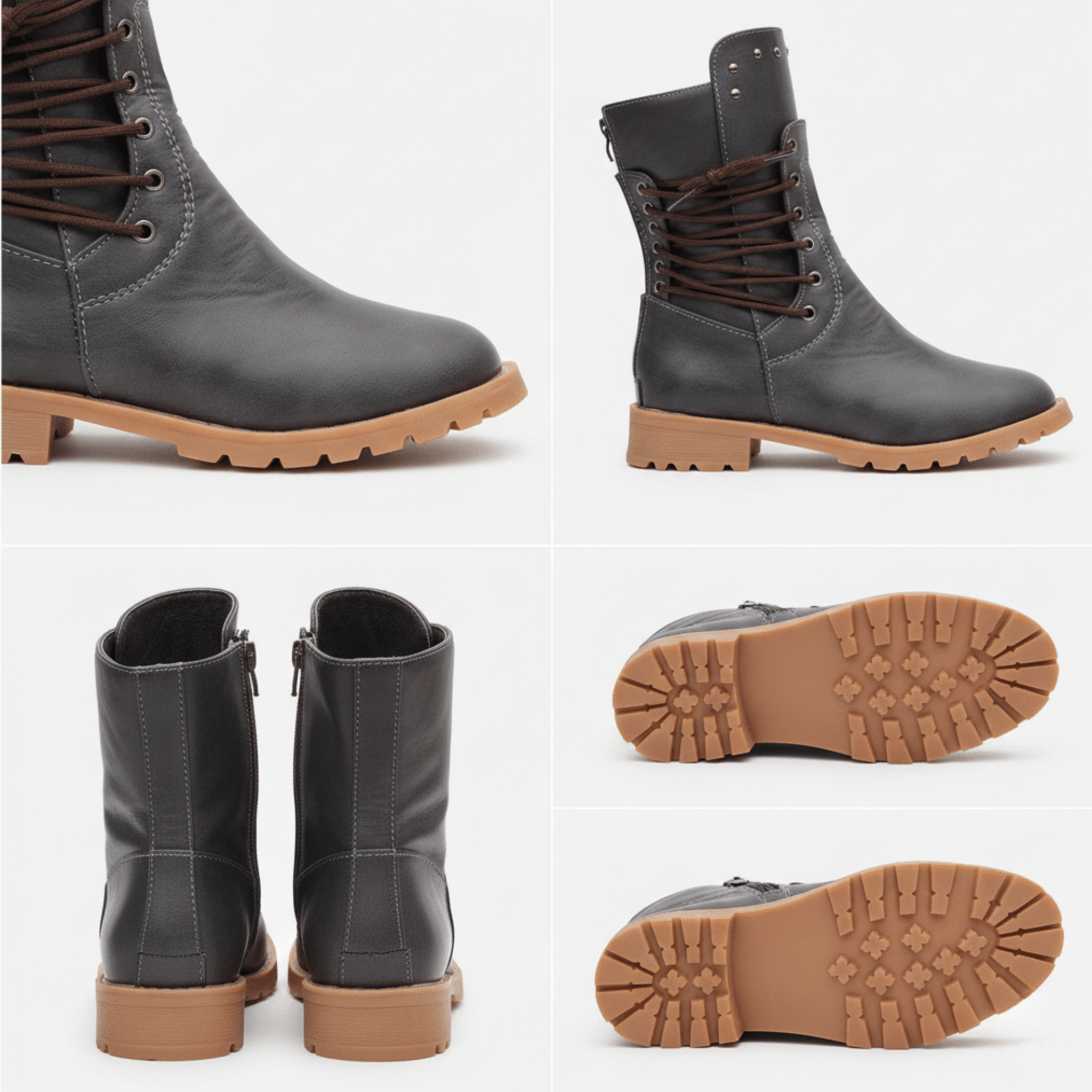 Buty zimowe damskie sznurowane z zamkniętą konstrukcją – regulacja sznurowaniem - Arkadya Outlet - Women Shoes