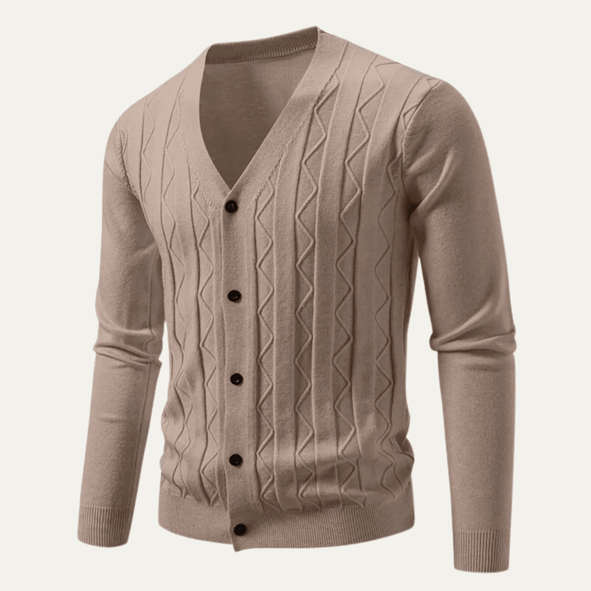 Kardigan męski splotowy dopasowany - Arkadya Outlet - Men Cardigan