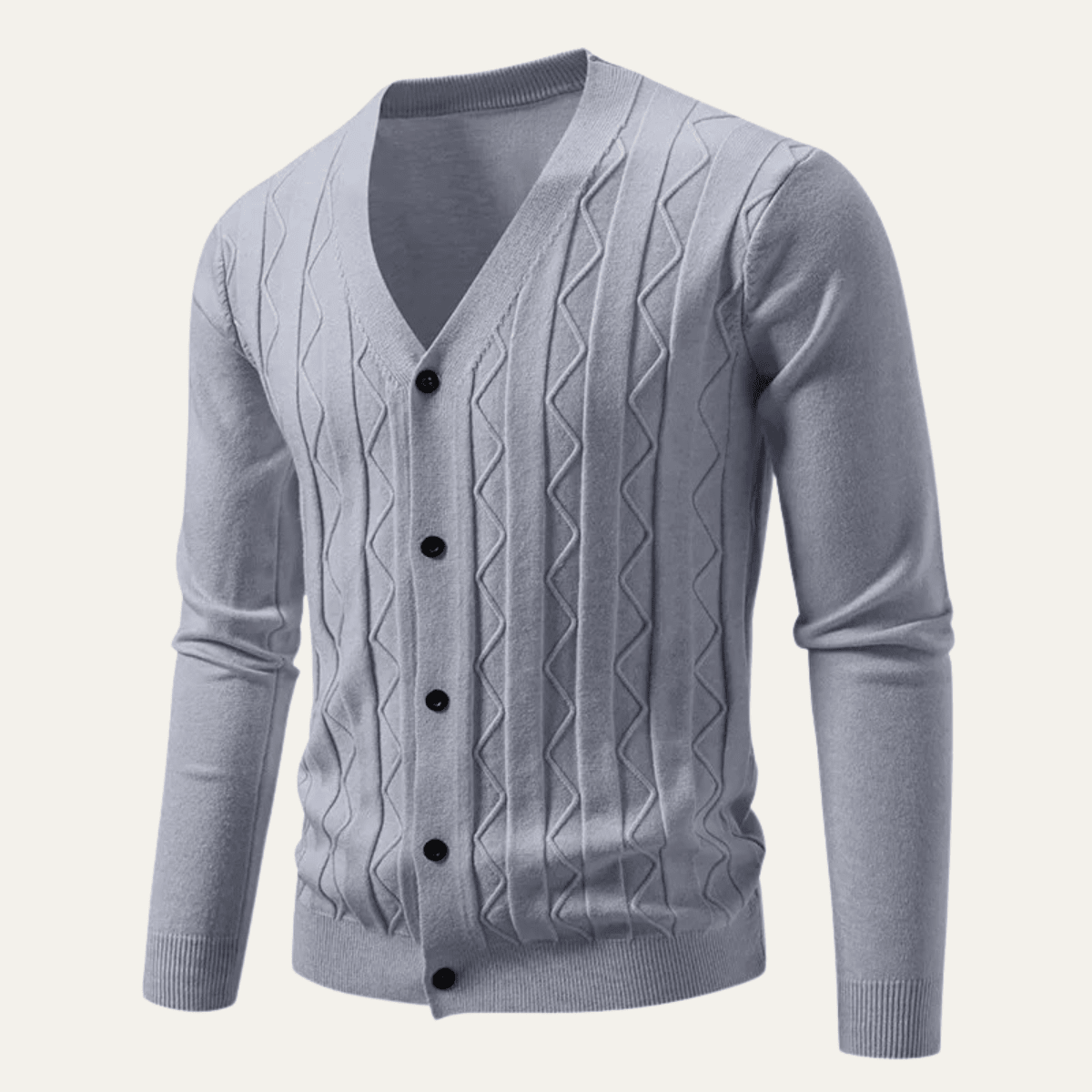 Kardigan męski splotowy dopasowany - Arkadya Outlet - Men Cardigan