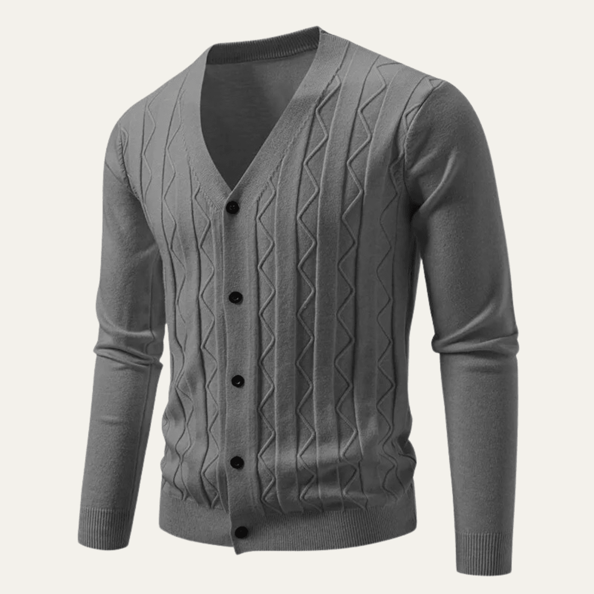 Kardigan męski splotowy dopasowany - Arkadya Outlet - Men Cardigan