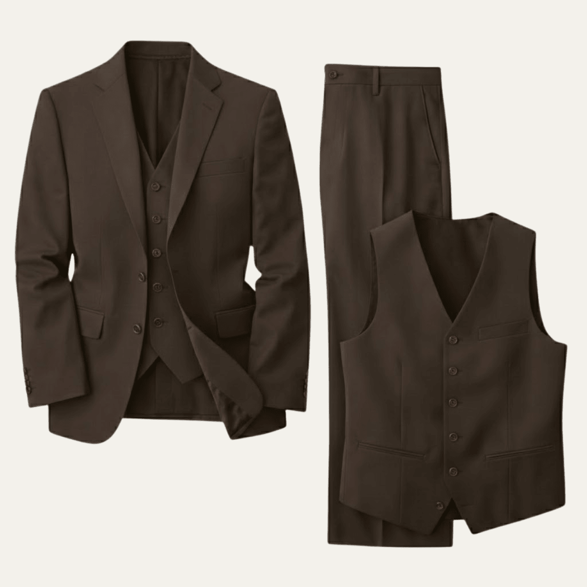 Komplet garniturowy męski trzyczęściowy – dopasowany - Arkadya Outlet - Men Suit