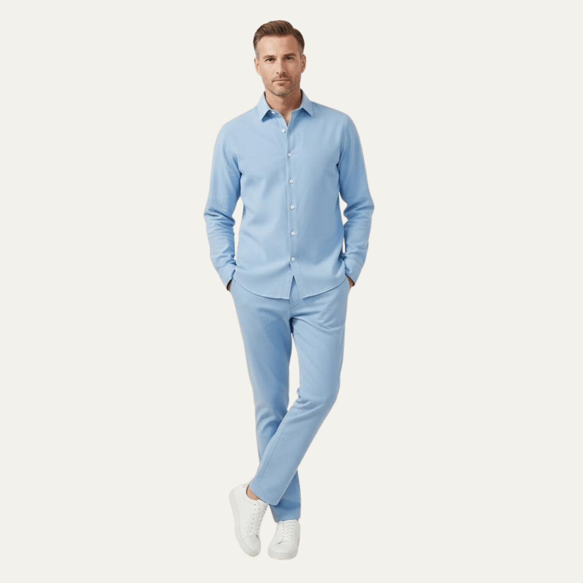 Komplet męski przewiewny z długim rękawem - Arkadya Outlet - Men Set
