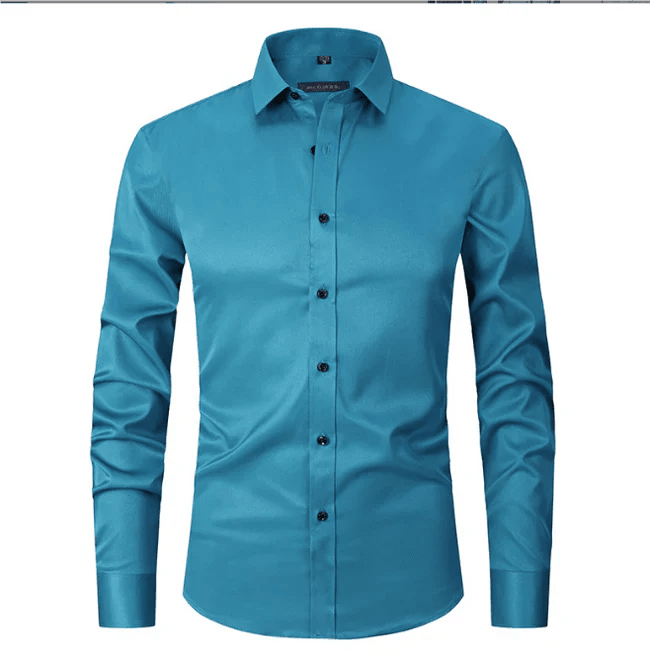 Koszula męska krój slim długi rękaw zapinana na guziki - Arkadya Outlet - Men Shirt