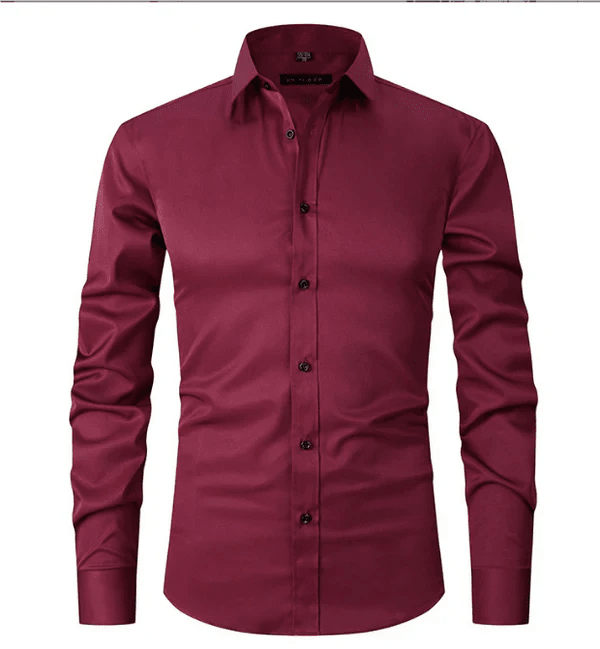 Koszula męska krój slim długi rękaw zapinana na guziki - Arkadya Outlet - Men Shirt