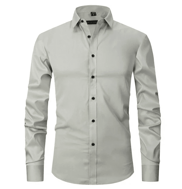 Koszula męska krój slim długi rękaw zapinana na guziki - Arkadya Outlet - Men Shirt