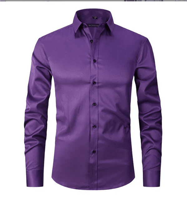 Koszula męska krój slim długi rękaw zapinana na guziki - Arkadya Outlet - Men Shirt