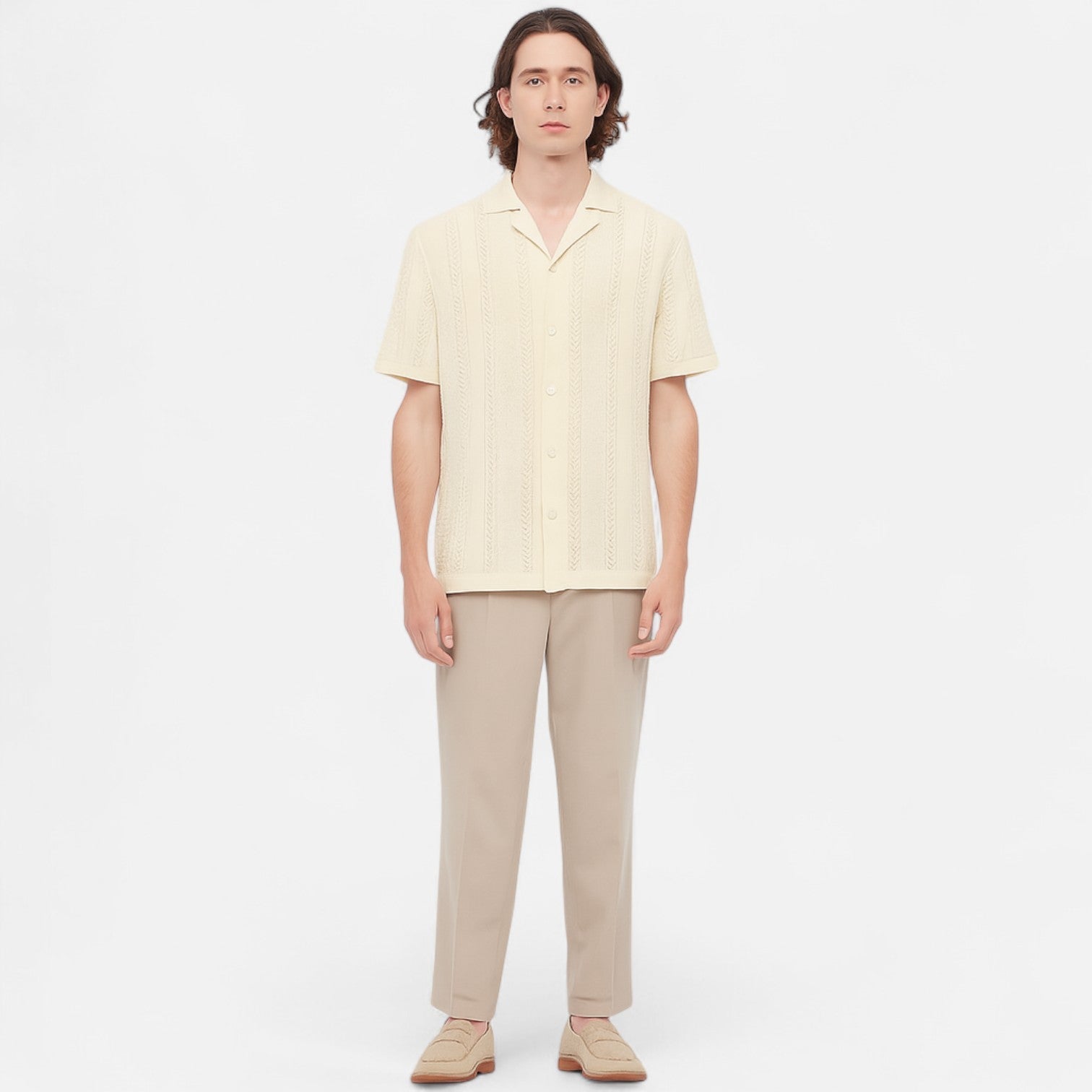 Koszulka Polo Męska Zapięcie Pięć Guzików Listwa Przednia - Arkadya Outlet - Men Shirt