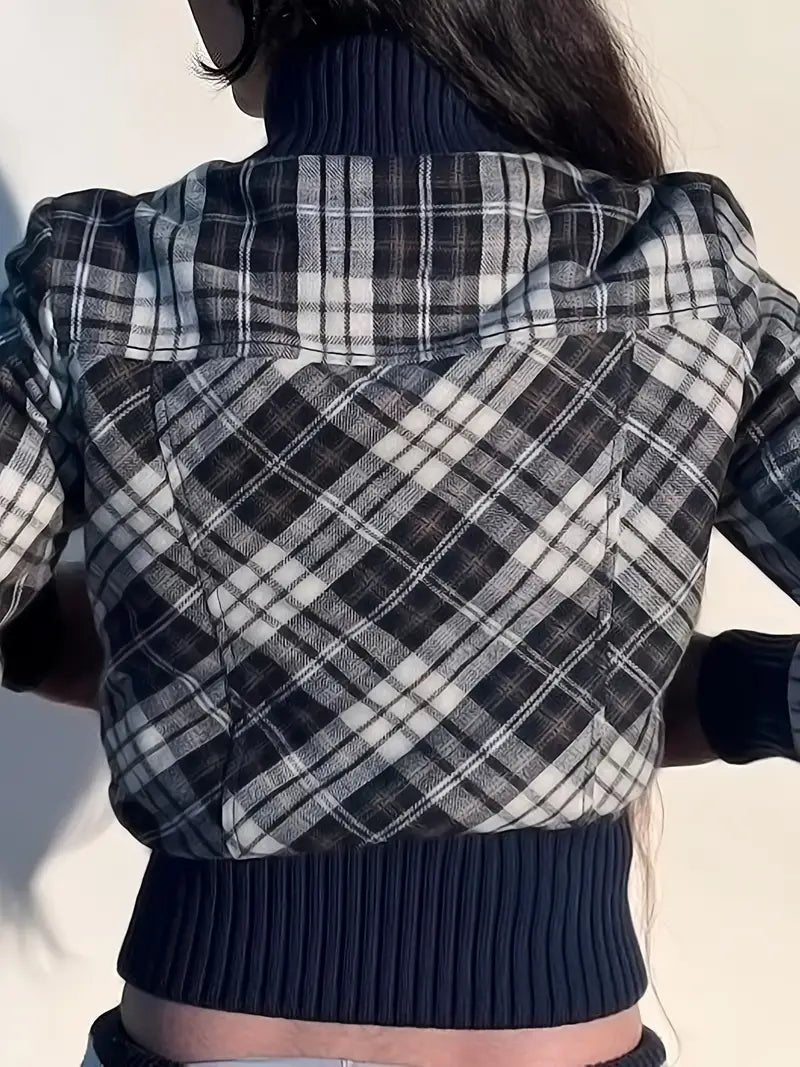 Kurtka damska krótka – kratka, wysoki kołnierz - Arkadya Outlet - Women Jacket