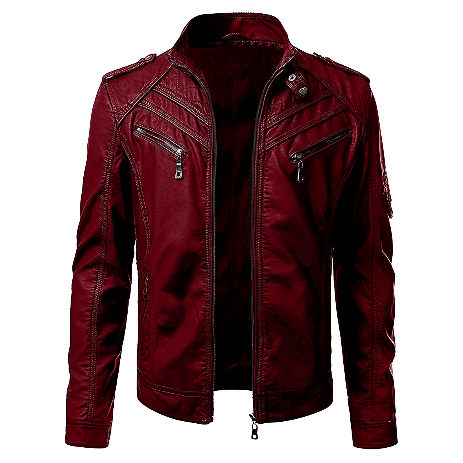 Kurtka motocyklowa męska dopasowany krój zamek kieszenie rękawy - Arkadya Outlet - Men Jacket