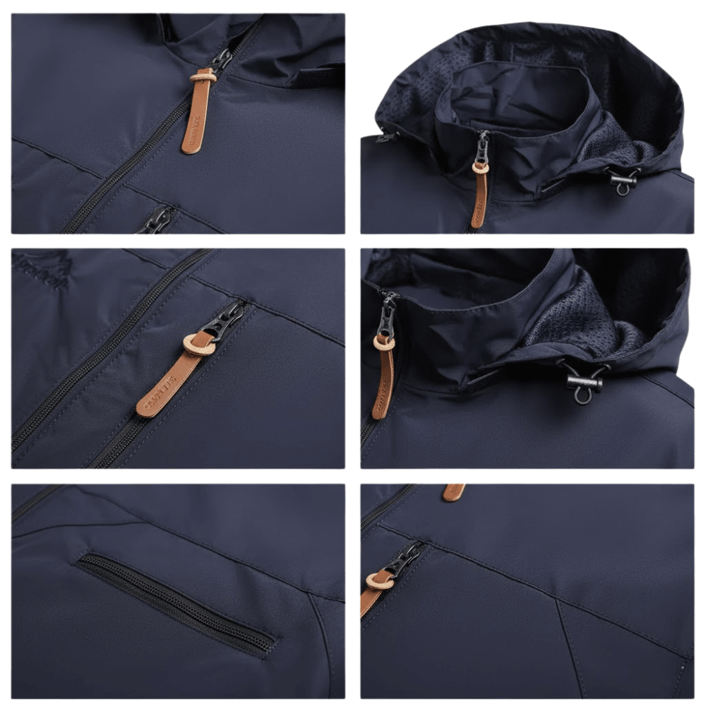 Kurtka wiatrówka męska lekka z kapturem na pełny zamek - Arkadya Outlet - Men Jacket