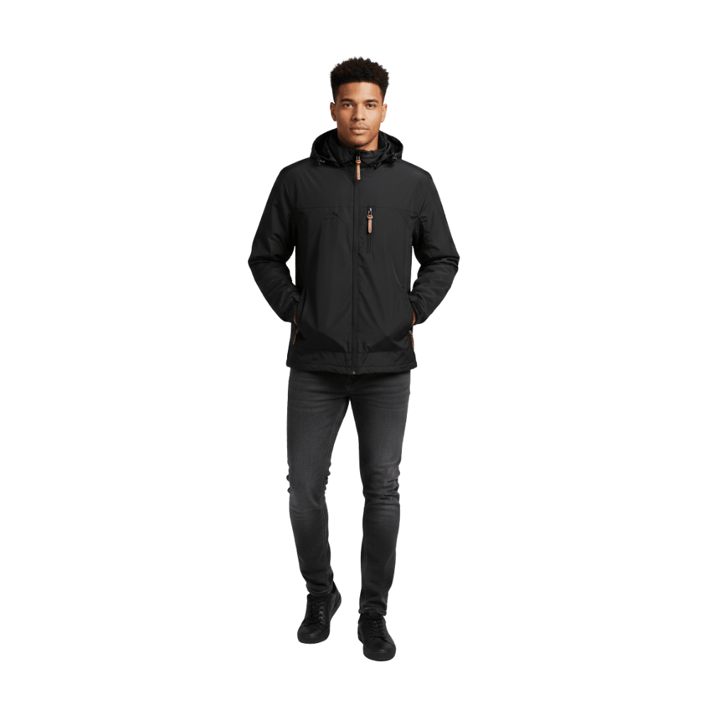 Kurtka wiatrówka męska lekka z kapturem na pełny zamek - Arkadya Outlet - Men Jacket