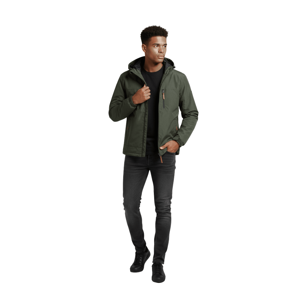 Kurtka wiatrówka męska lekka z kapturem na pełny zamek - Arkadya Outlet - Men Jacket
