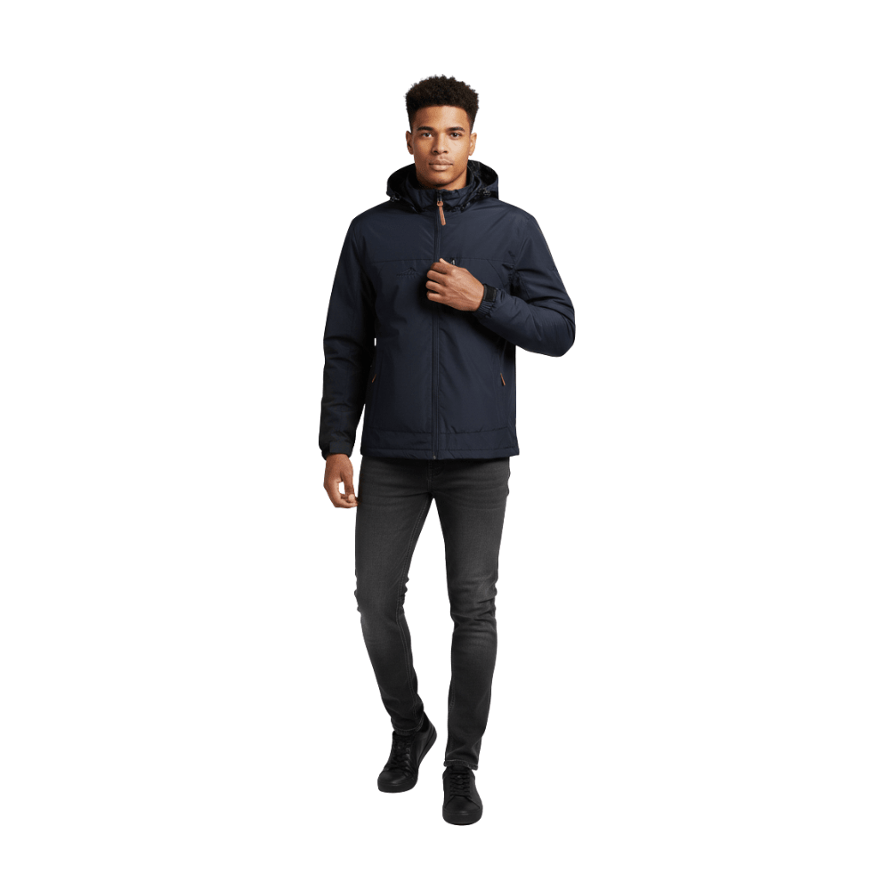 Kurtka wiatrówka męska lekka z kapturem na pełny zamek - Arkadya Outlet - Men Jacket
