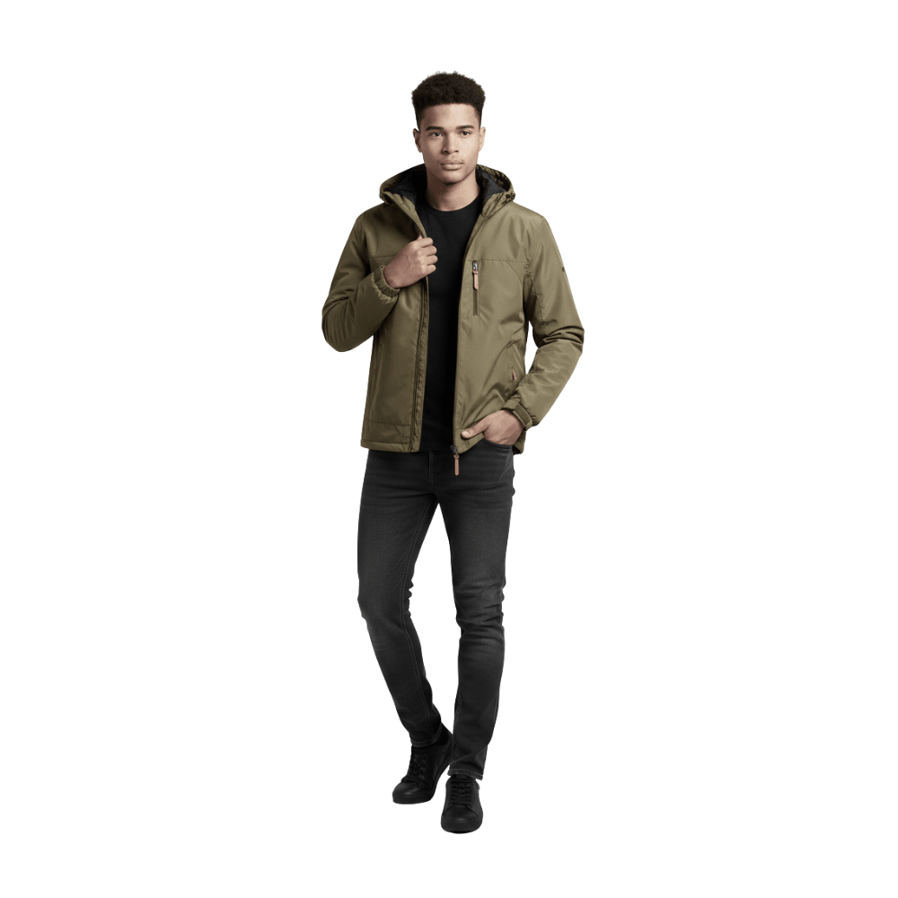Kurtka wiatrówka męska lekka z kapturem na pełny zamek - Arkadya Outlet - Men Jacket