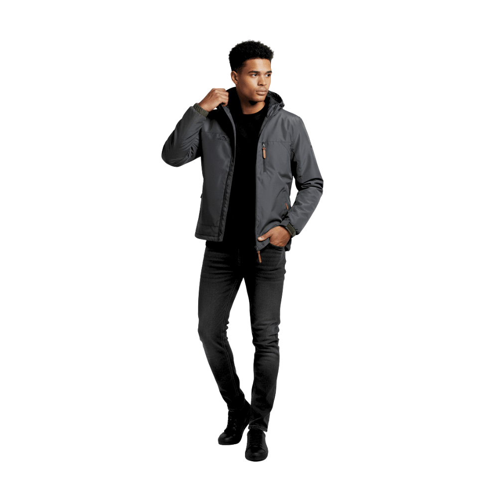 Kurtka wiatrówka męska lekka z kapturem na pełny zamek - Arkadya Outlet - Men Jacket