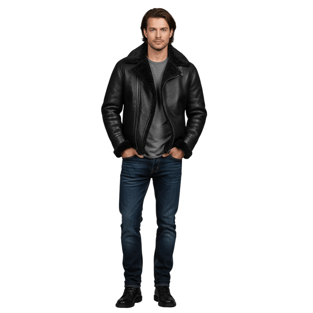 Kurtka zimowa męska długi krój prosty przód konstrukcyjna forma - Arkadya Outlet - Men Jacket