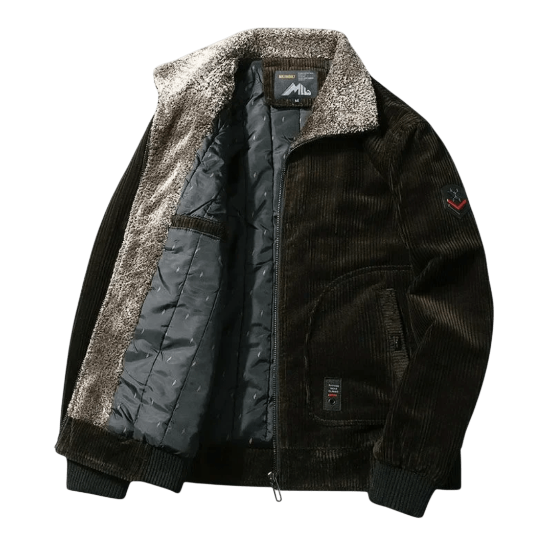Kurtka zimowa męska konstrukcja kołnierza regularny krój prosty - Arkadya Outlet - Men Jacket