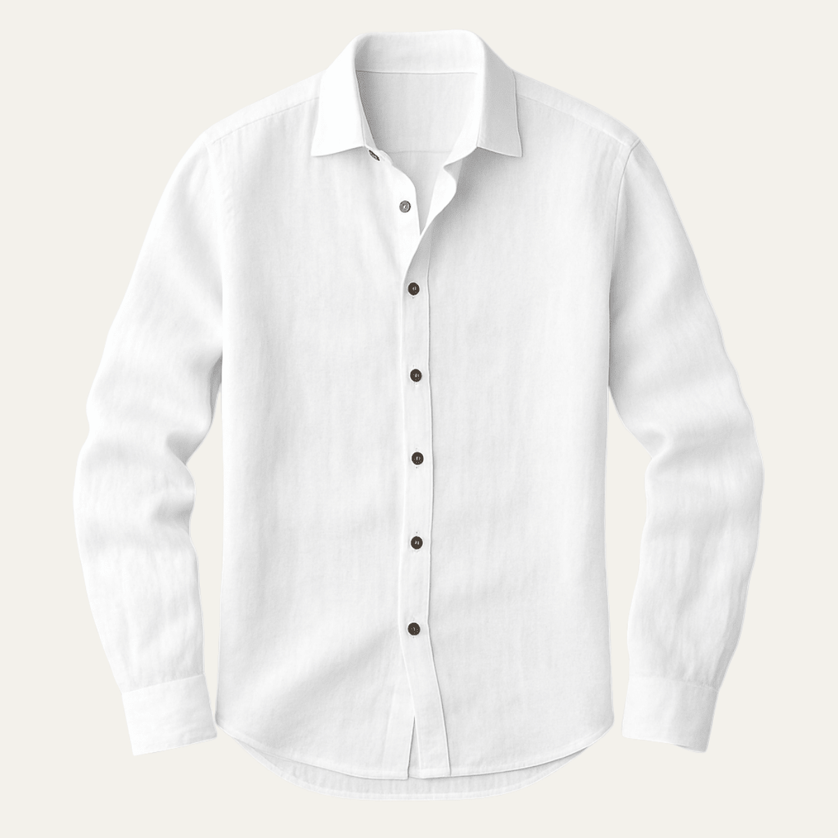 Lniana koszula męska długi rękaw – listwa guzikowa - Arkadya Outlet - Men Shirt