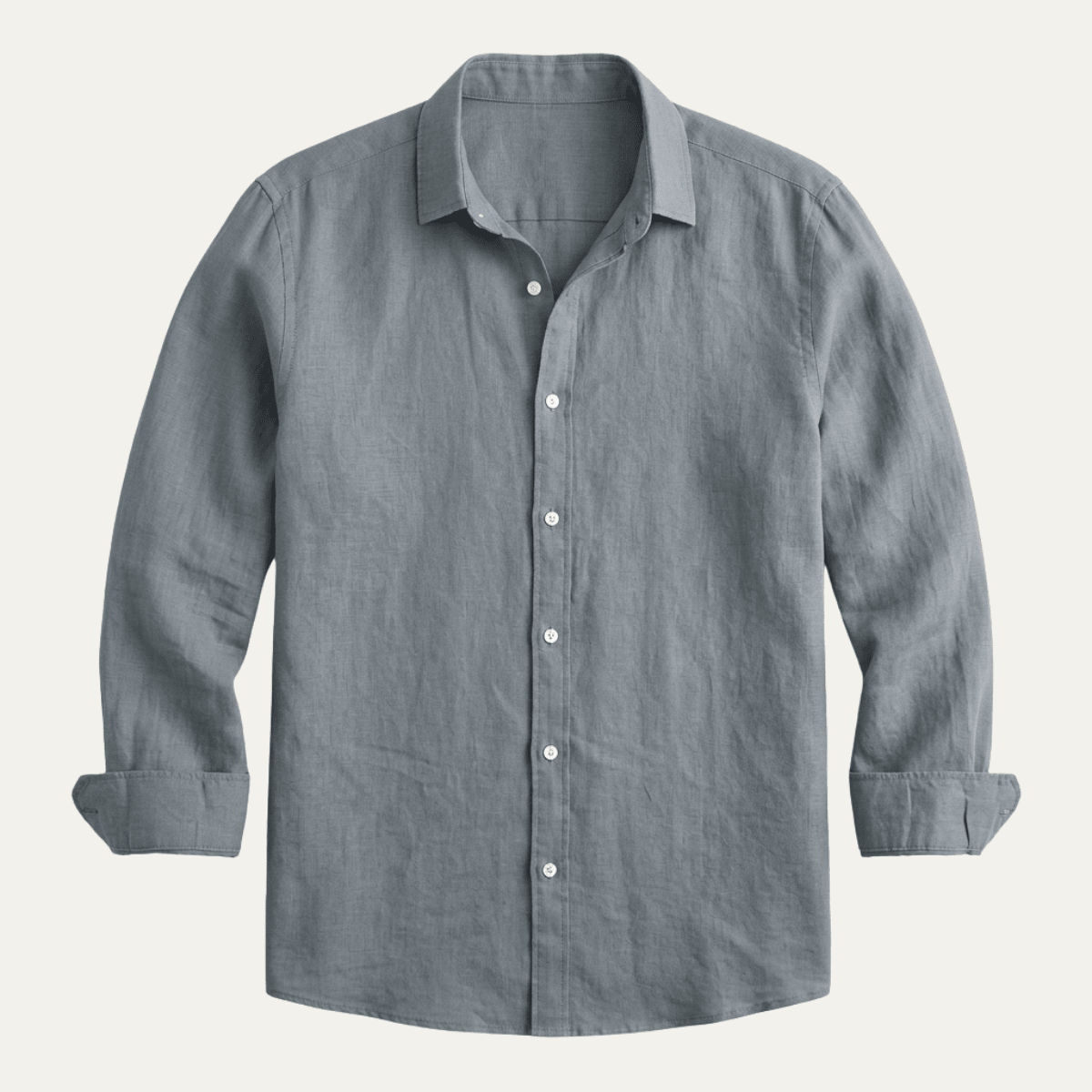 Lniana koszula męska – dopasowany krój, guziki - Arkadya Outlet - Men Shirt
