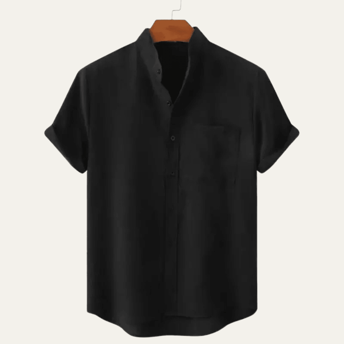 Lniana koszula męska oversize – krótki rękaw - Arkadya Outlet - Men Shirt