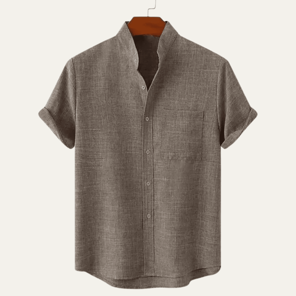 Lniana koszula męska oversize – krótki rękaw - Arkadya Outlet - Men Shirt