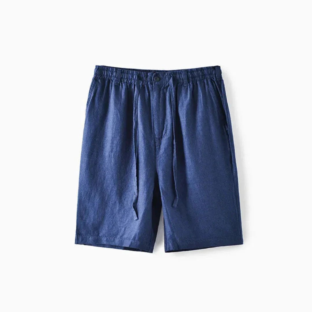 Lniane spodenki męskie – elastyczny pas, sznurek - Arkadya Outlet - Men Shorts