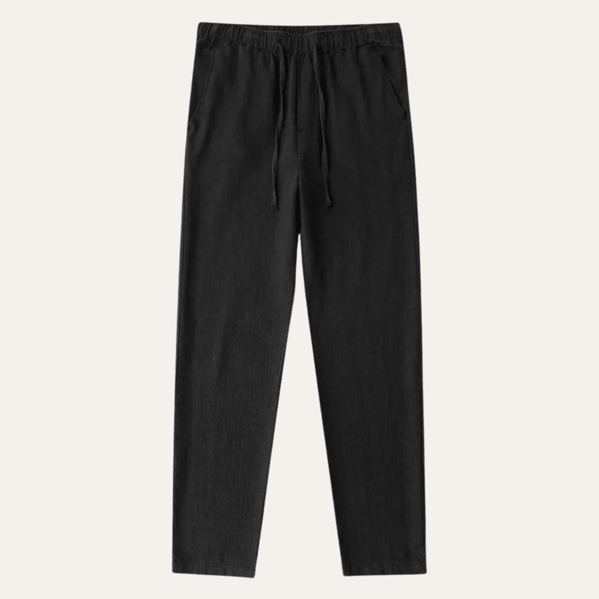 Lniane spodnie męskie – luźny krój, wiązany pas - Arkadya Outlet - Men Pants