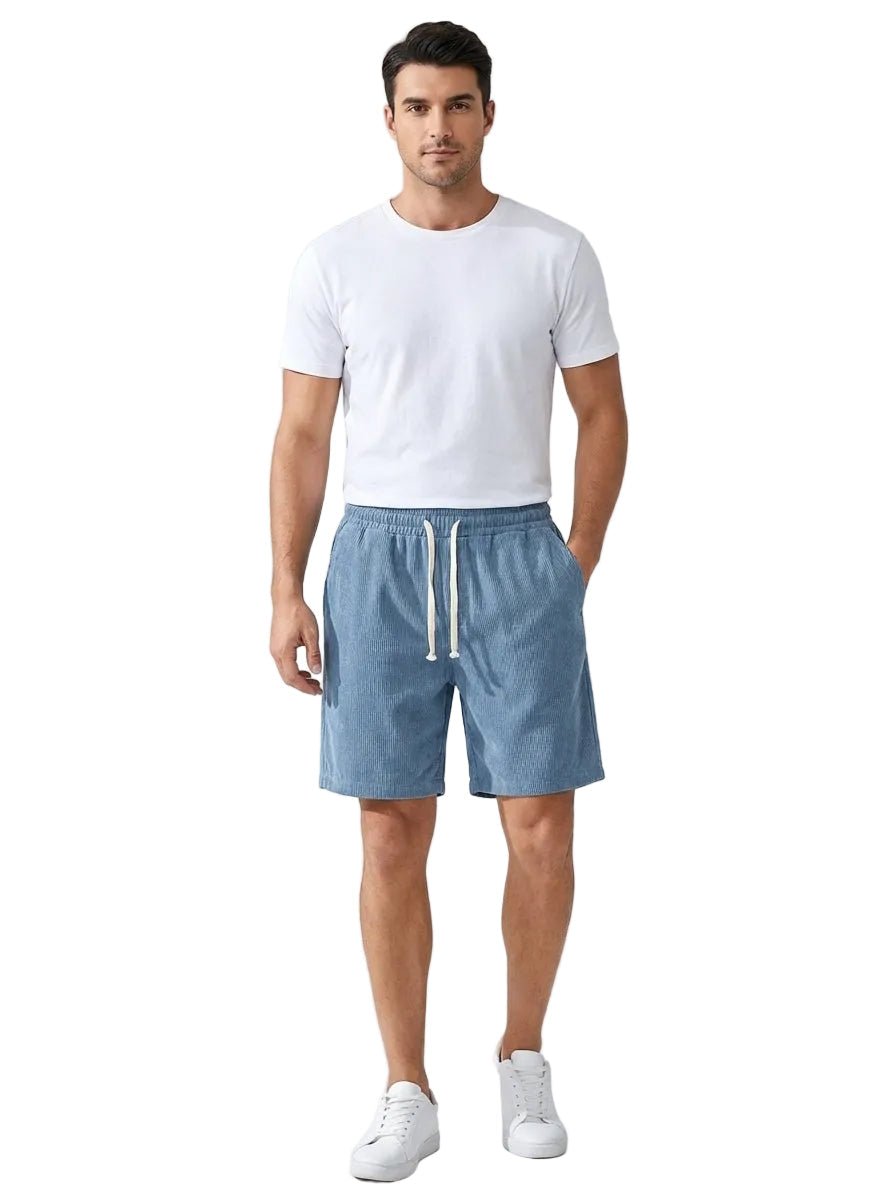 Lniane szorty męskie – luźny krój, krótka długość - Arkadya Outlet - Men Shorts