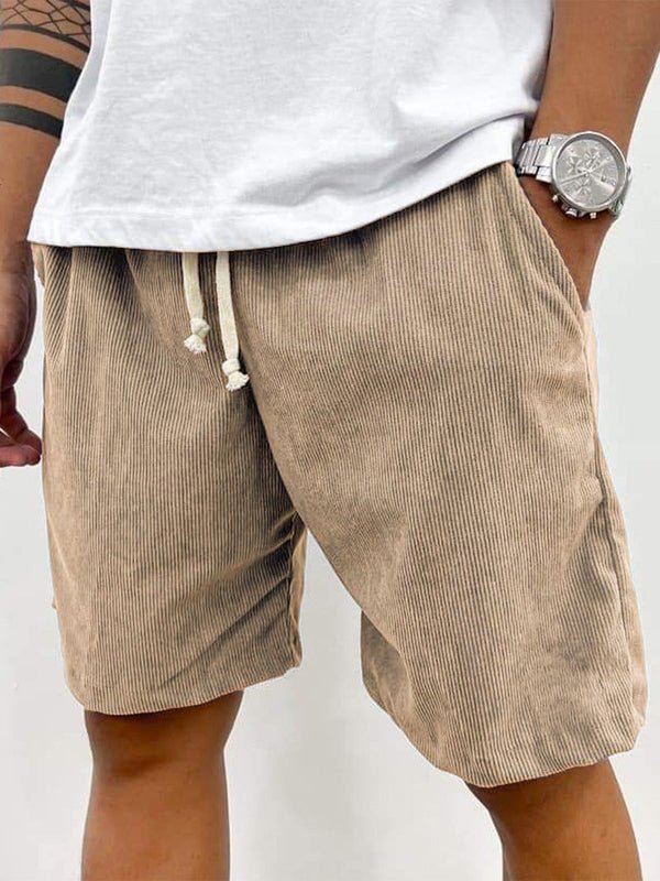 Lniane szorty męskie – luźny krój, krótka długość - Arkadya Outlet - Men Shorts