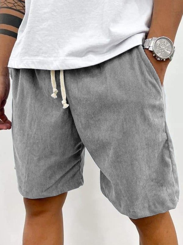Lniane szorty męskie – luźny krój, krótka długość - Arkadya Outlet - Men Shorts