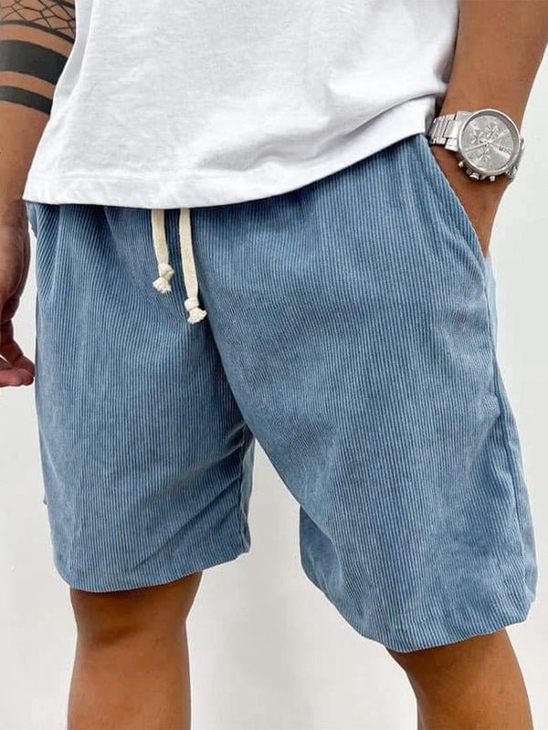 Lniane szorty męskie – luźny krój, krótka długość - Arkadya Outlet - Men Shorts