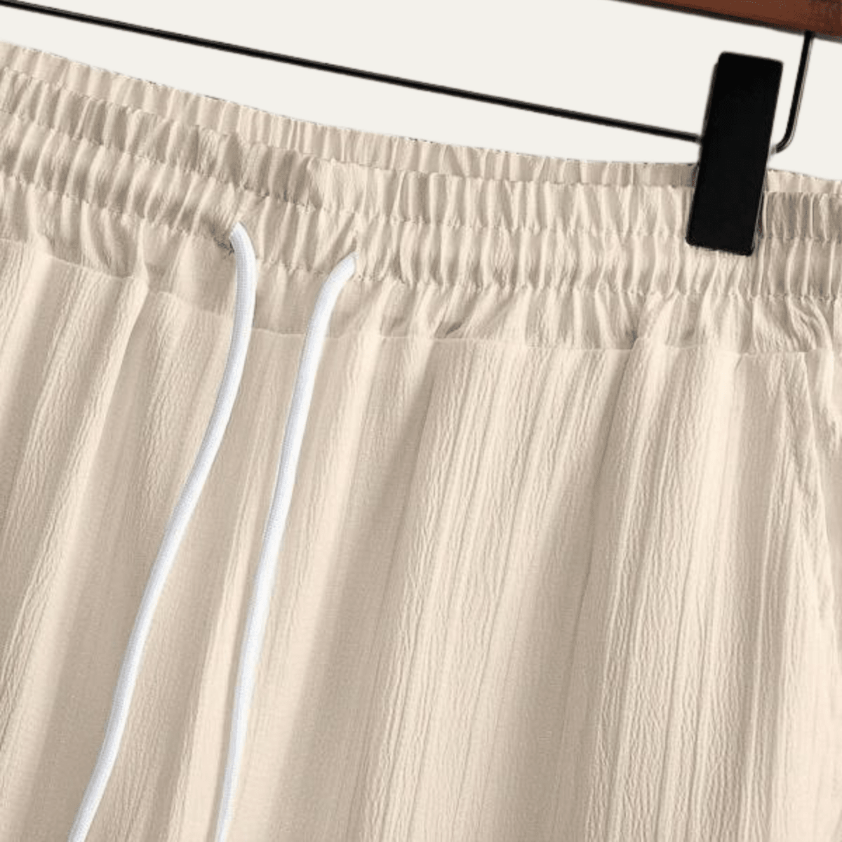 Lniany zestaw męski – krótki rękaw, spodnie ze sznurkiem - Arkadya Outlet - Men Set