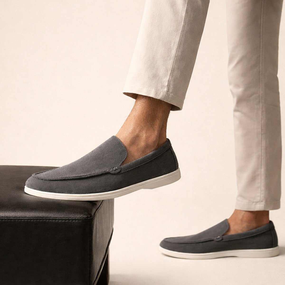 Loafersy męskie wsuwane – dopasowany krój, minimalistyczne - Arkadya Outlet - Men Shoes