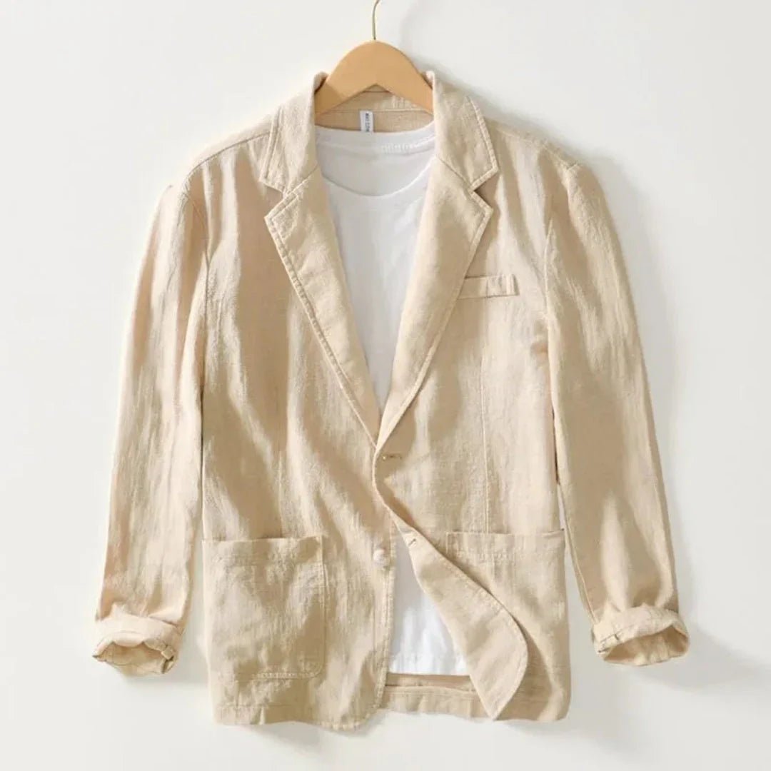 Marynarka męska – dwa guziki, naszywane kieszenie - Arkadya Outlet - Men Blazer
