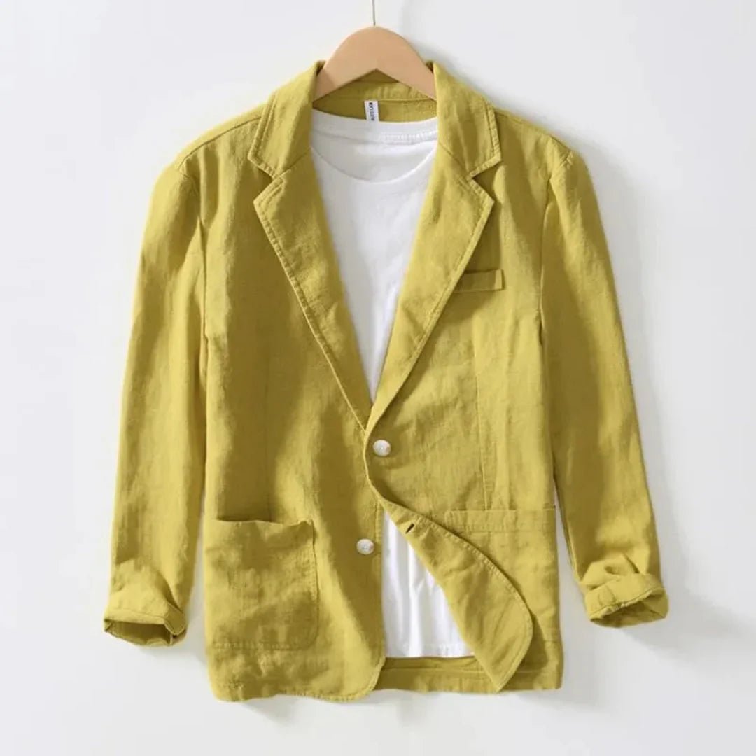Marynarka męska – dwa guziki, naszywane kieszenie - Arkadya Outlet - Men Blazer
