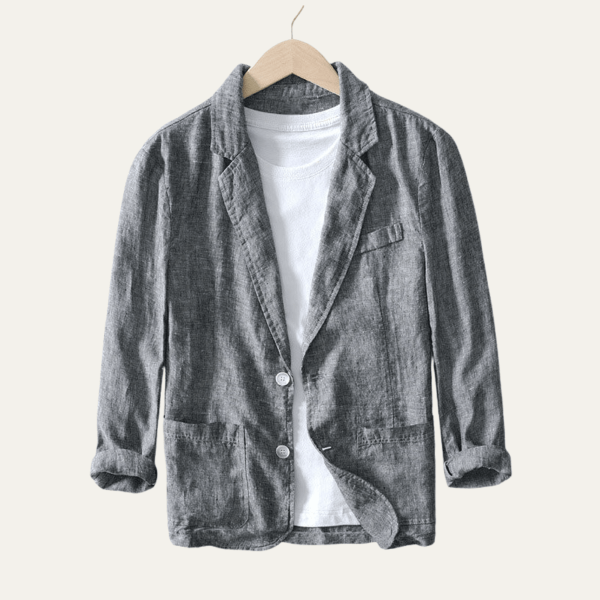 Marynarka męska luźny krój – guziki, klasyczne klapy - Arkadya Outlet - Men Blazer
