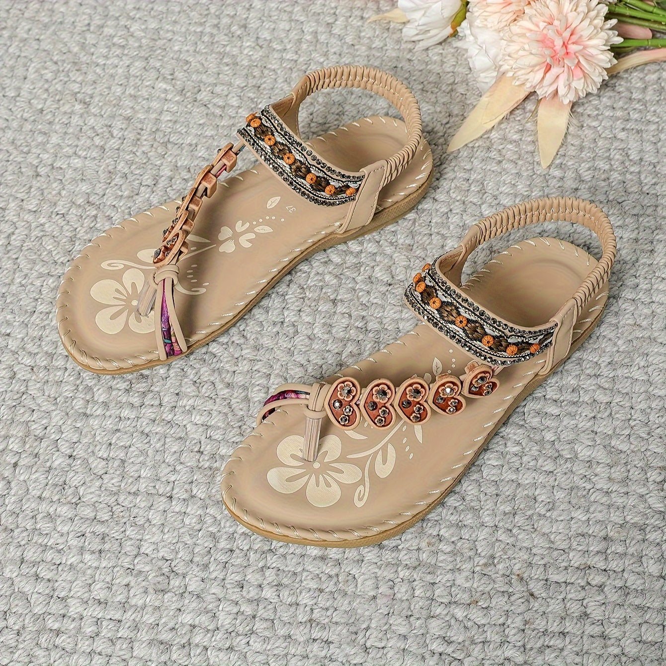 Sandały damskie wsuwane – odkryte palce, płaska podeszwa - Arkadya Outlet - Women Sandals