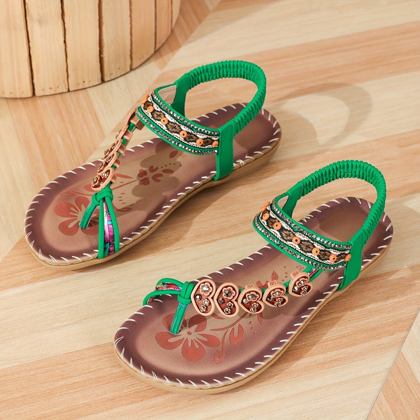 Sandały damskie wsuwane – odkryte palce, płaska podeszwa - Arkadya Outlet - Women Sandals