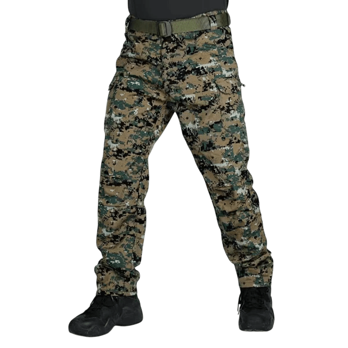 Spodnie cargo męskie krój slim z wieloma kieszeniami użytkowymi - Arkadya Outlet - Men Pants