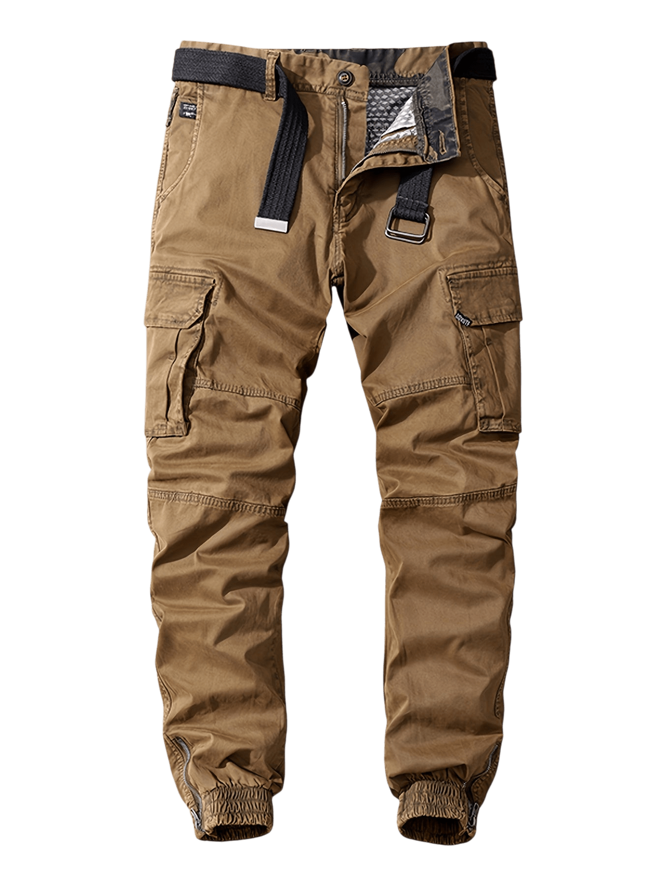 Spodnie joggery męskie elastyczne mankiety z kieszeniami cargo - Arkadya Outlet - Men Pants