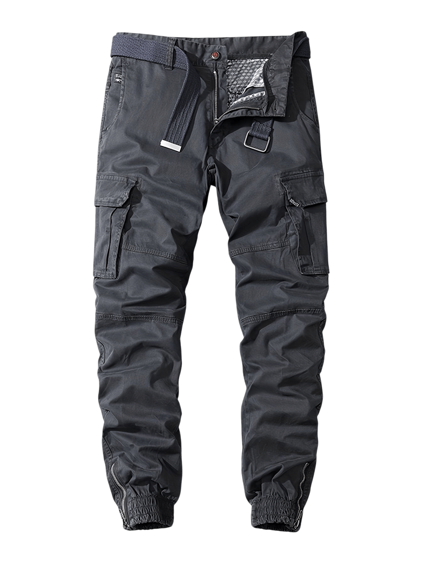 Spodnie joggery męskie elastyczne mankiety z kieszeniami cargo - Arkadya Outlet - Men Pants