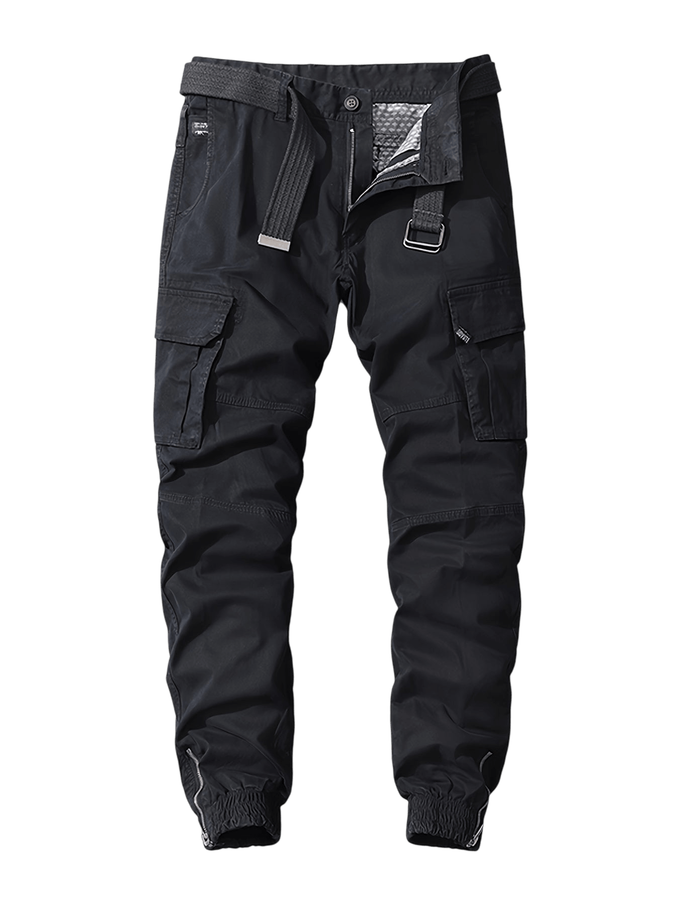 Spodnie joggery męskie elastyczne mankiety z kieszeniami cargo - Arkadya Outlet - Men Pants