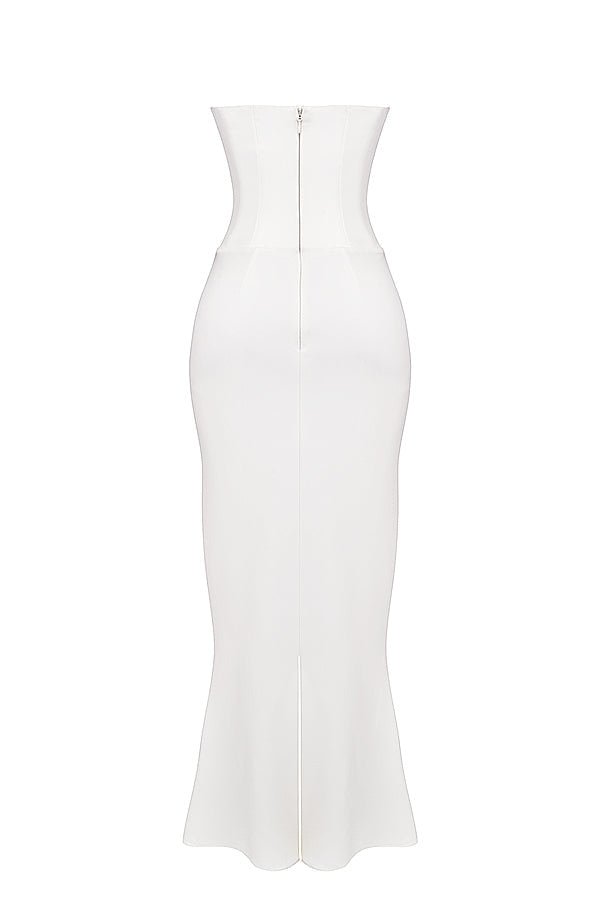 Sukienka gorsetowa bez ramiączek dopasowana - Arkadya Outlet - Women Maxi Dress
