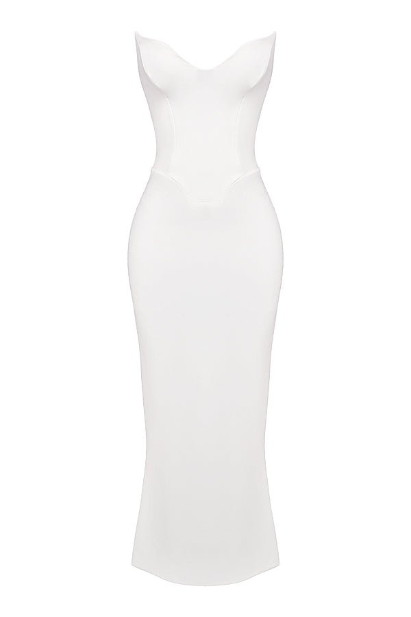 Sukienka gorsetowa bez ramiączek dopasowana - Arkadya Outlet - Women Maxi Dress
