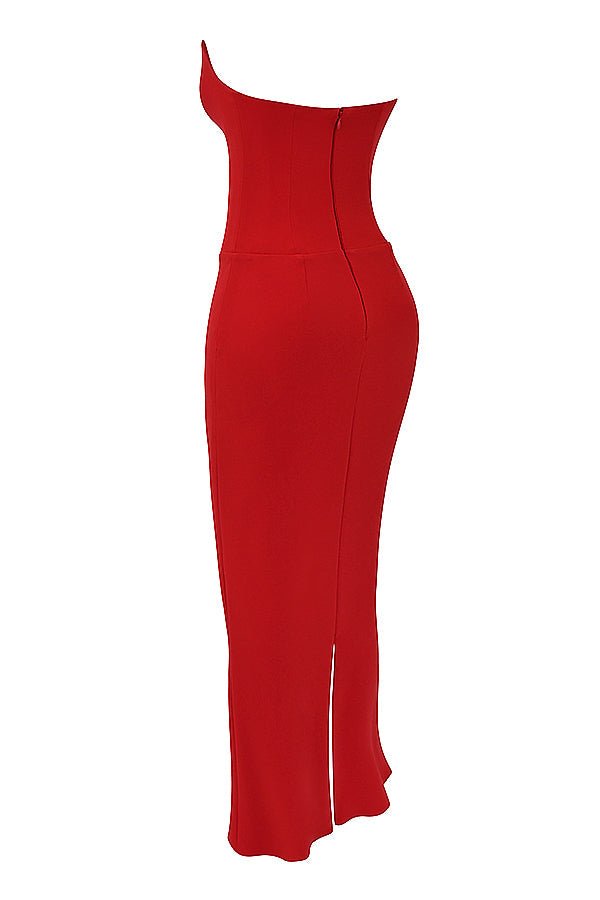 Sukienka gorsetowa bez ramiączek dopasowana - Arkadya Outlet - Women Maxi Dress